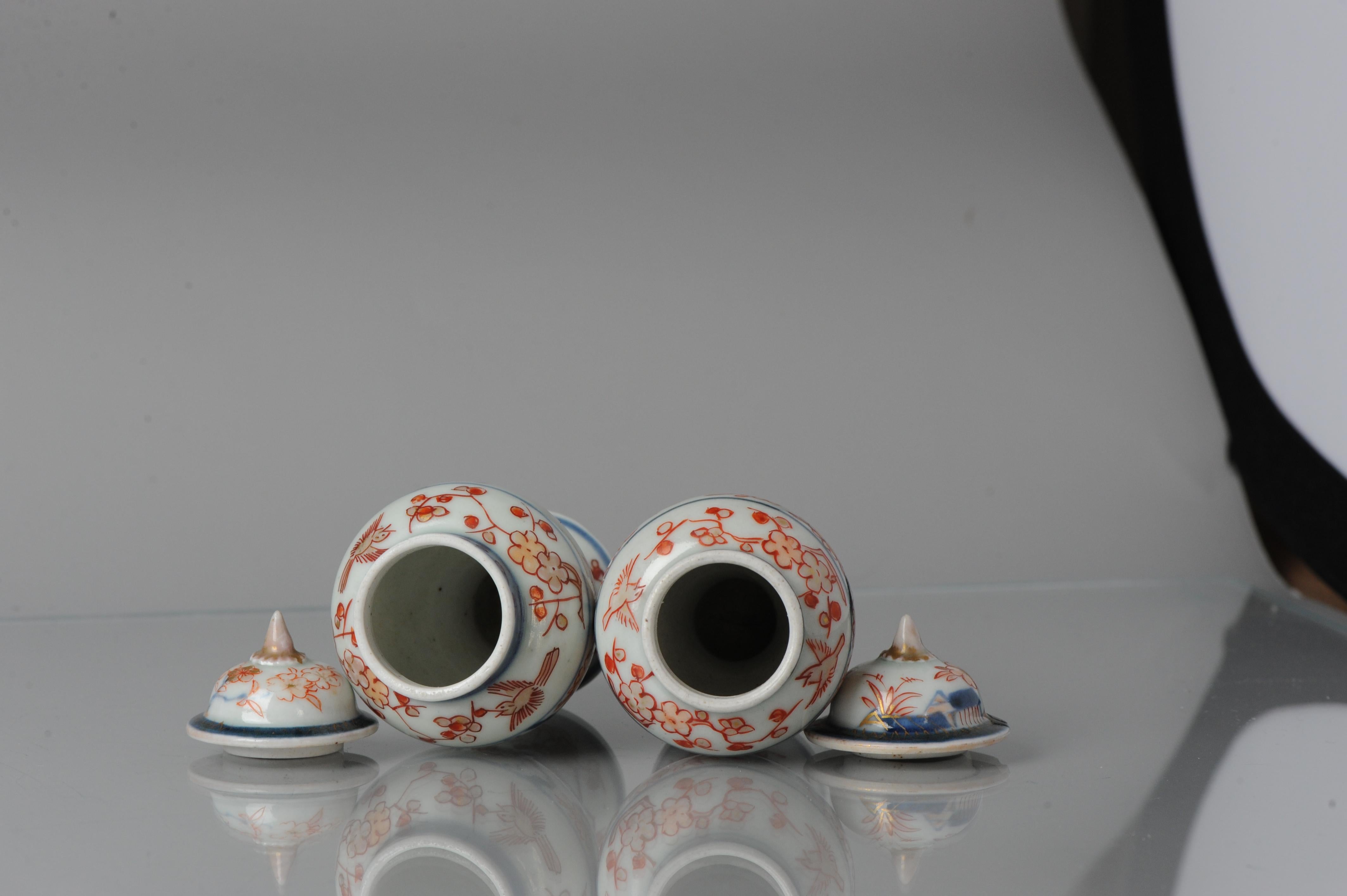  Pair Antique Ca 1680-1720 Japanese Imari Porcelain Vases Arita Edo Japan For Sale 7