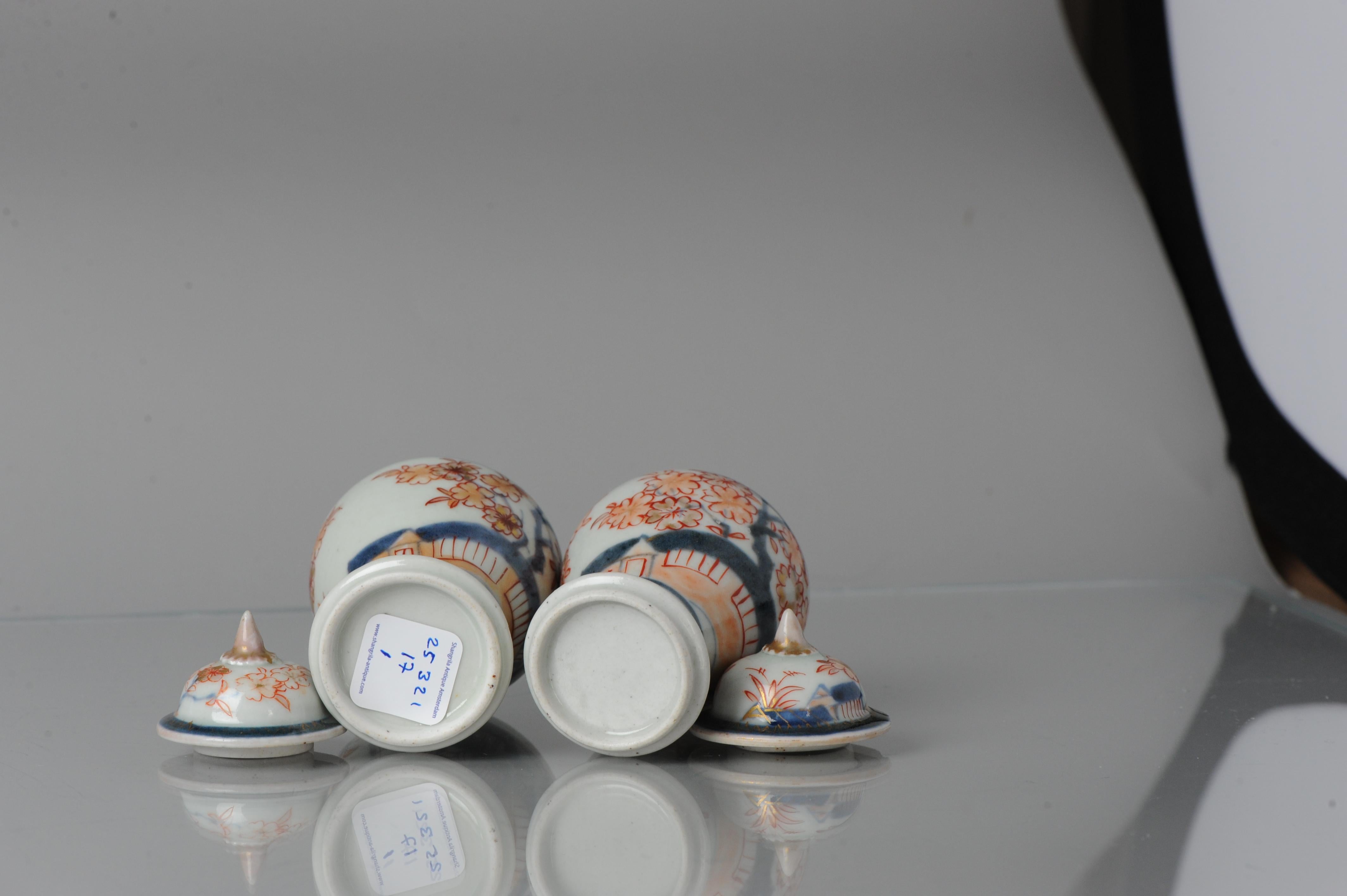 Pair Antique Ca 1680-1720 Japanese Imari Porcelain Vases Arita Edo Japan 8