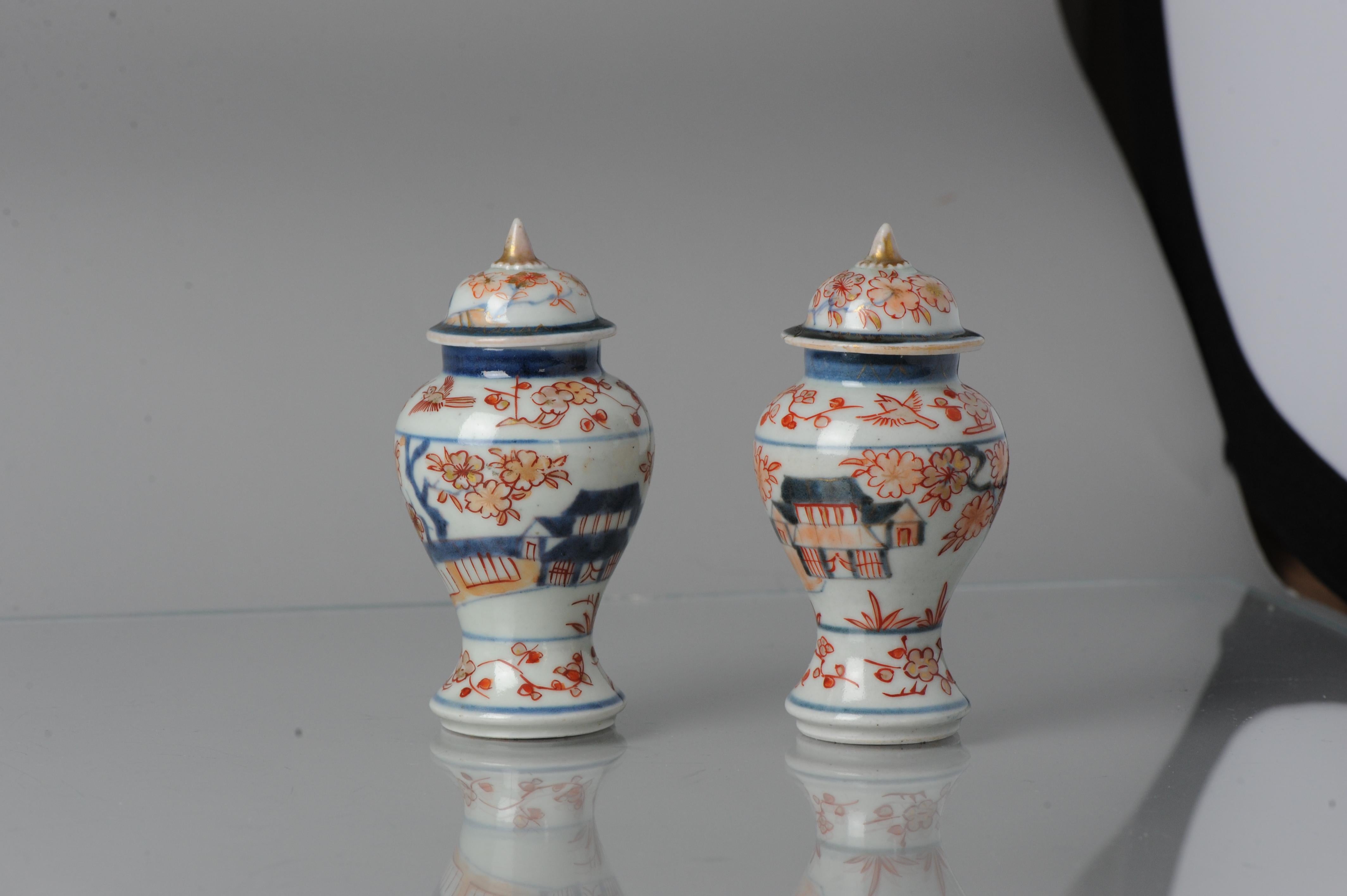  Pair Antique Ca 1680-1720 Japanese Imari Porcelain Vases Arita Edo Japan For Sale 2