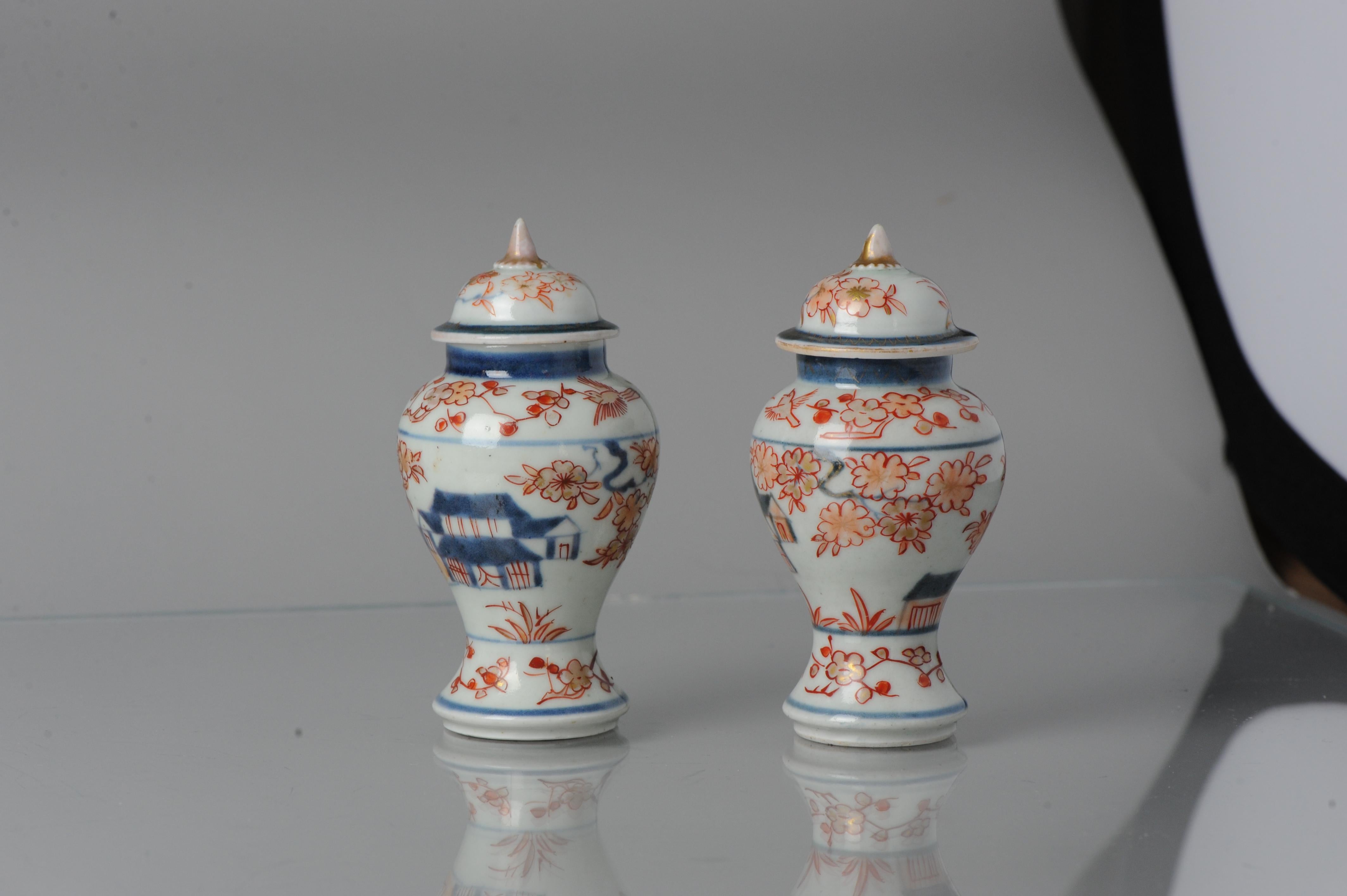  Pair Antique Ca 1680-1720 Japanese Imari Porcelain Vases Arita Edo Japan For Sale 3