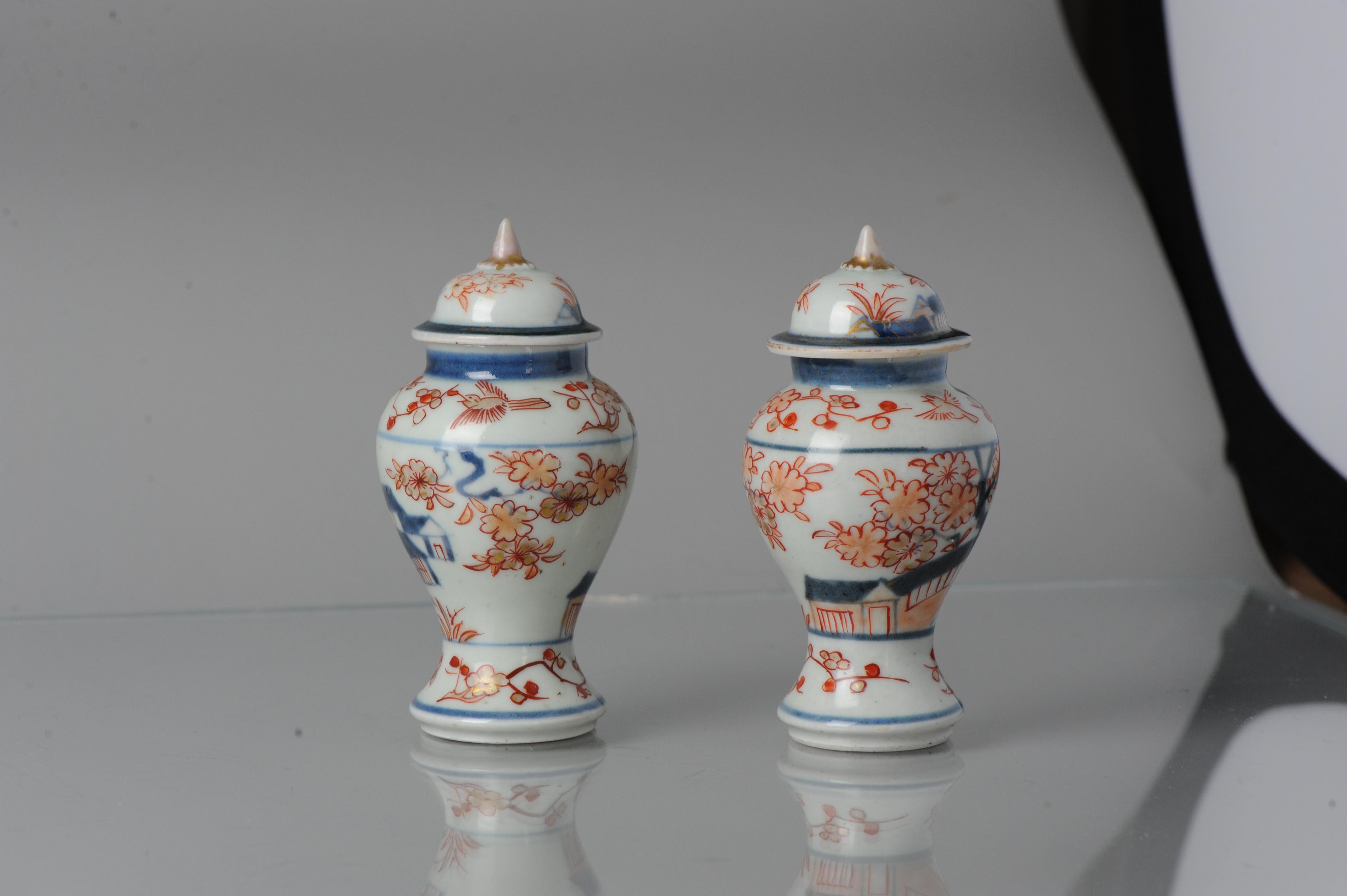  Pair Antique Ca 1680-1720 Japanese Imari Porcelain Vases Arita Edo Japan For Sale 4