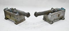 Pair Antique Cannons Bronze Barrel Circa 1840