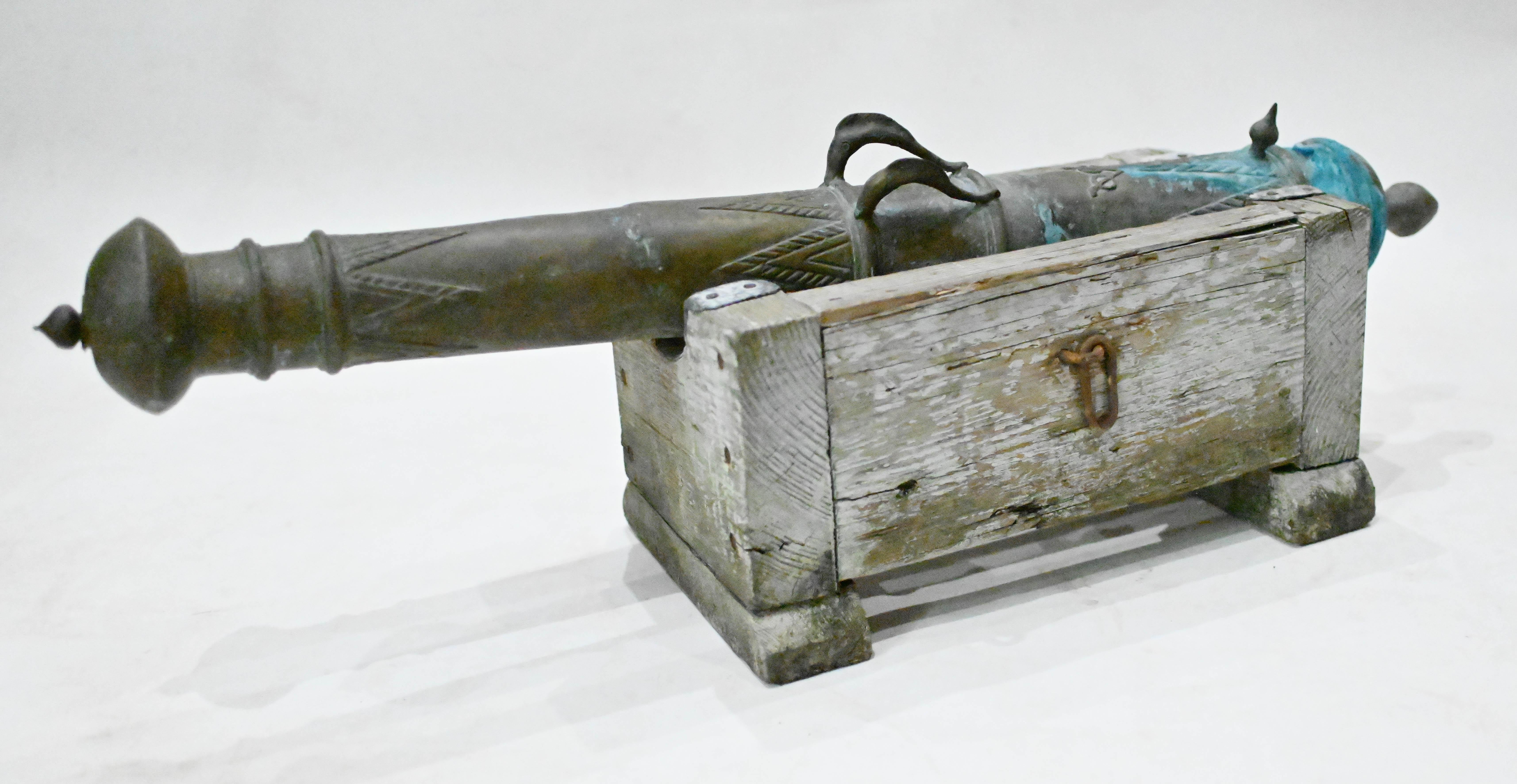 Mid-19th Century Pair Antique Cannons Bronze Barrel Circa 1840