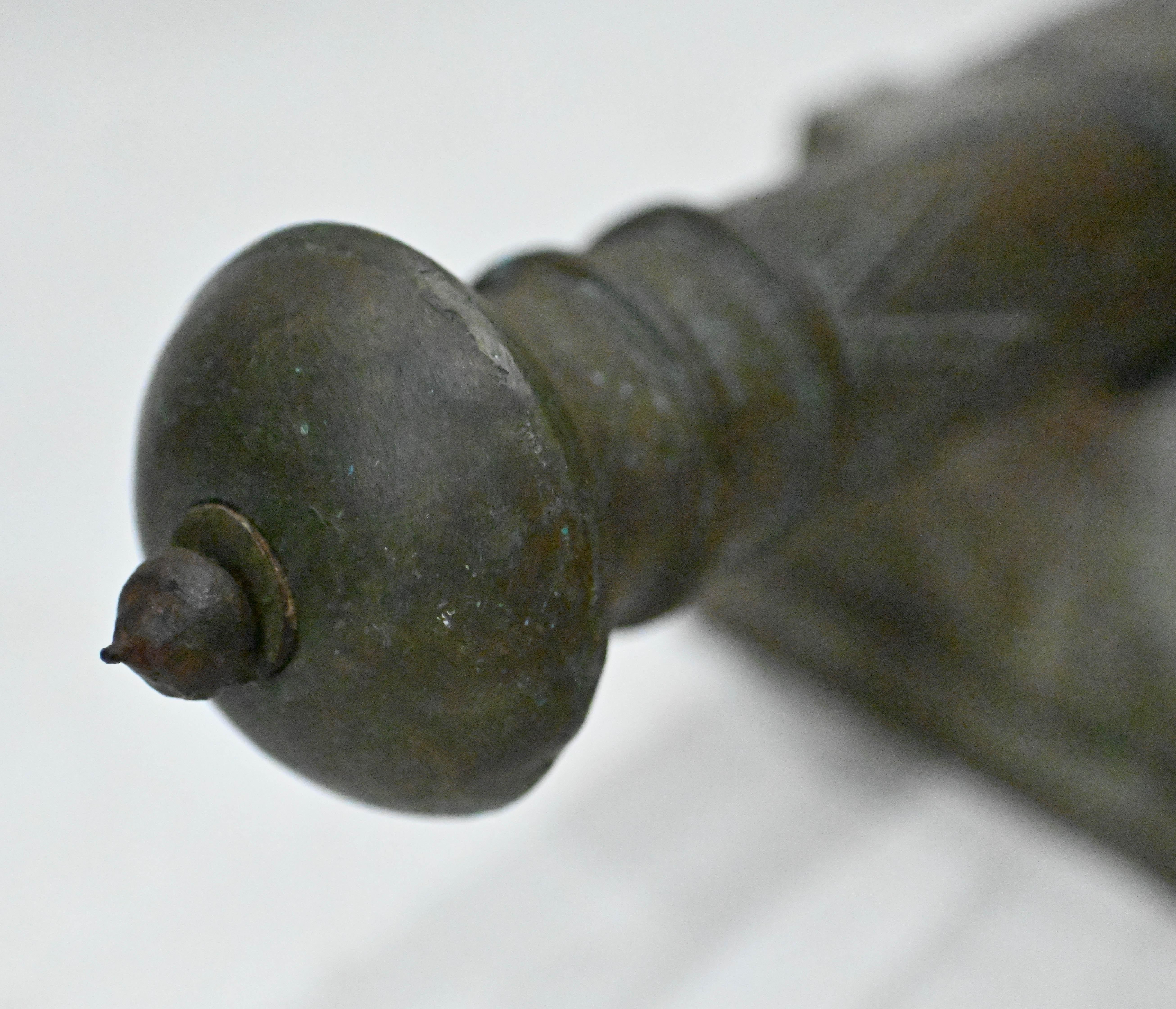 Pair Antique Cannons Bronze Barrel Circa 1840 2