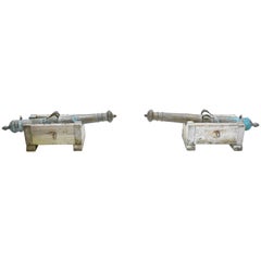 Pair Antique Cannons Bronze Barrel Circa 1840