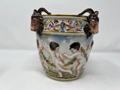 Pair Antique Capodimonte Cache Pots