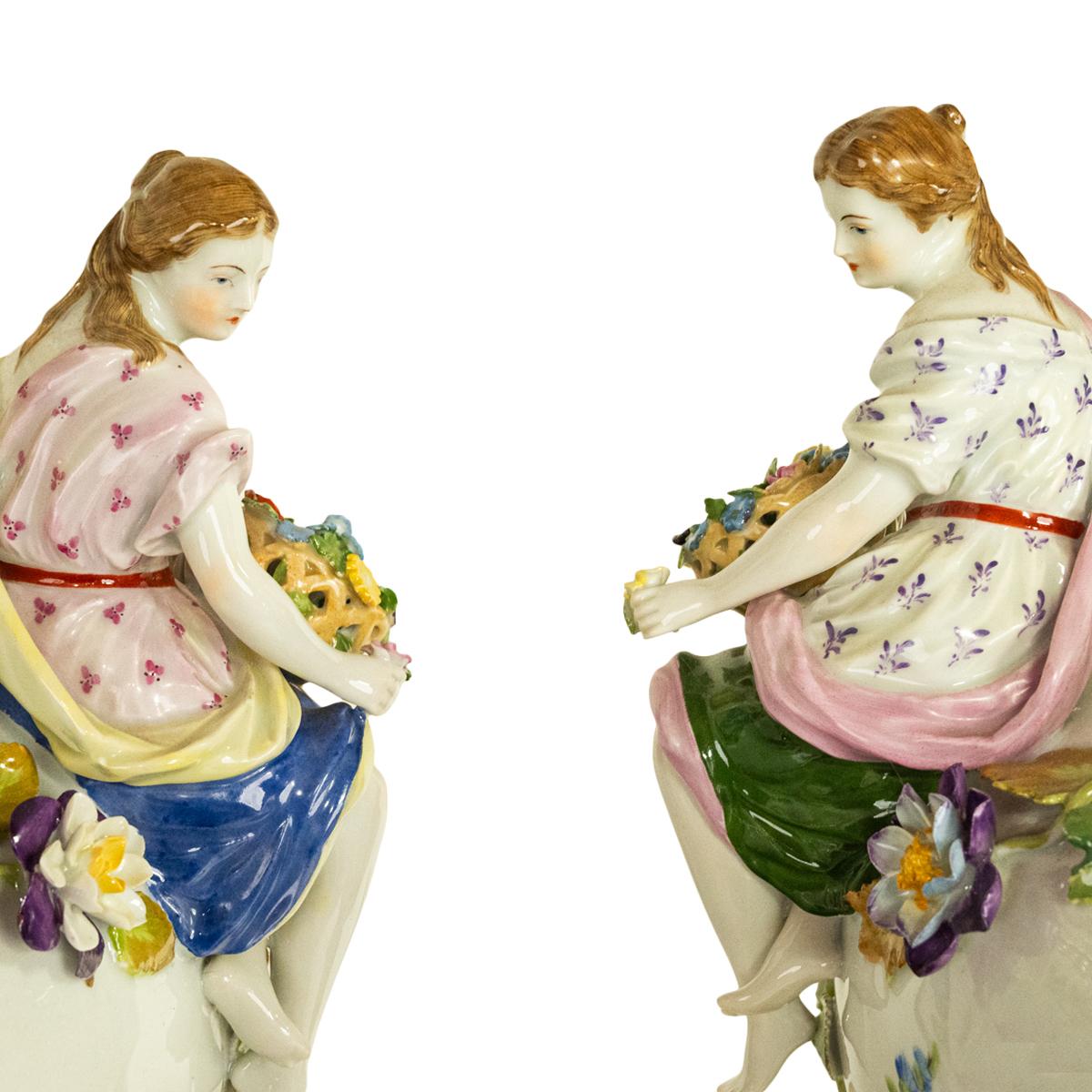 Paar antike Carl Thieme Potschappel Dresdener Vasen mit Deckeln und Sockeln Sevres 1880  im Angebot 6