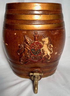 Pair of Antique Ceramic Whiskey Barrels, circa 1890