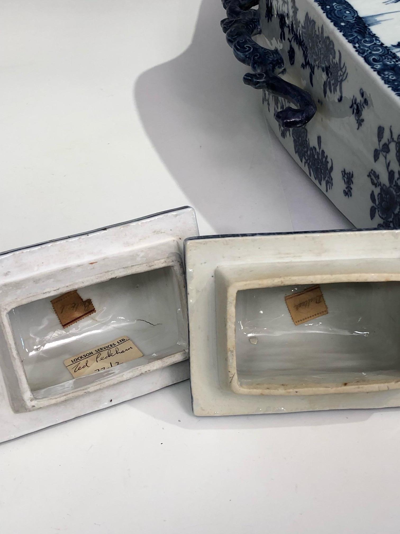 Late 18th Century Pair Antique Chinese Export Porcelain Vases Urns Covers Nanking Blue & White 22