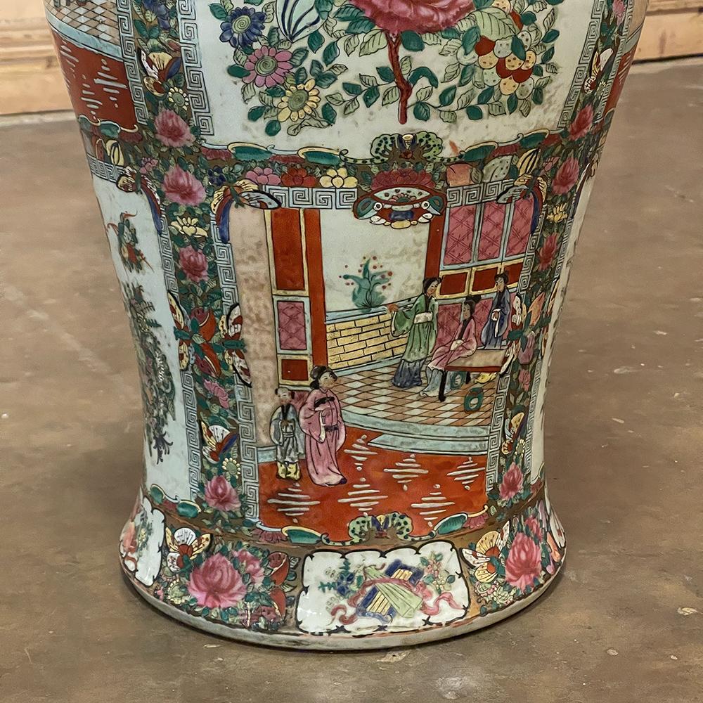 Pair Antique Chinese Hand-Painted Vases For Sale 8