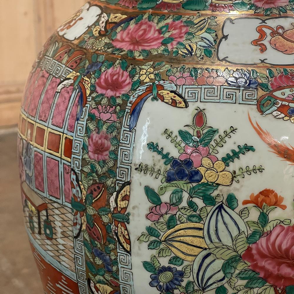 Pair Antique Chinese Hand-Painted Vases For Sale 9