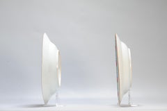 Paar antike chinesische Porzellanteller QIanlong Fencai-Set aus dem 18. Jahrhundert