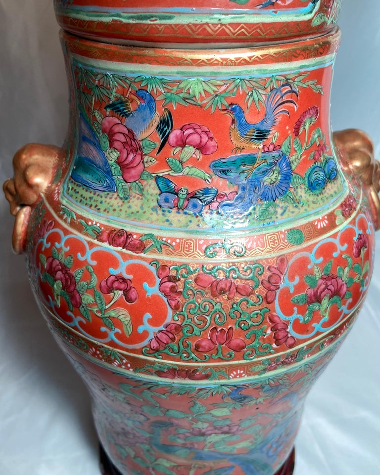 Hapese Rere Pair Antique Japanese Rare Color Enameled Porcelain Lamps, circa 1880 ...