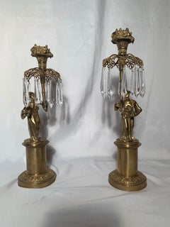 Pair of Antique Chinoiserie Figurine Candlesticks, circa 1865-1875