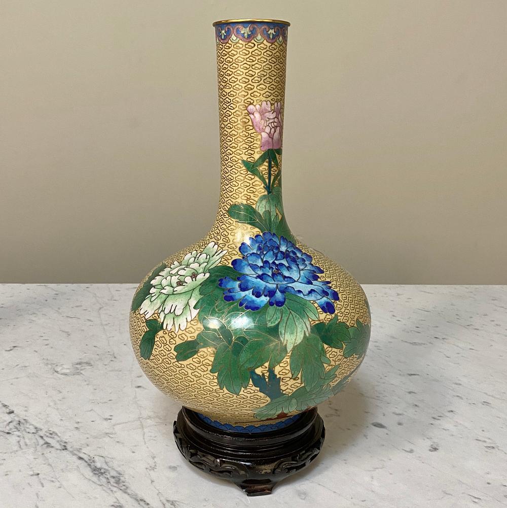 20th Century Pair of Antique Cloisonné Vases