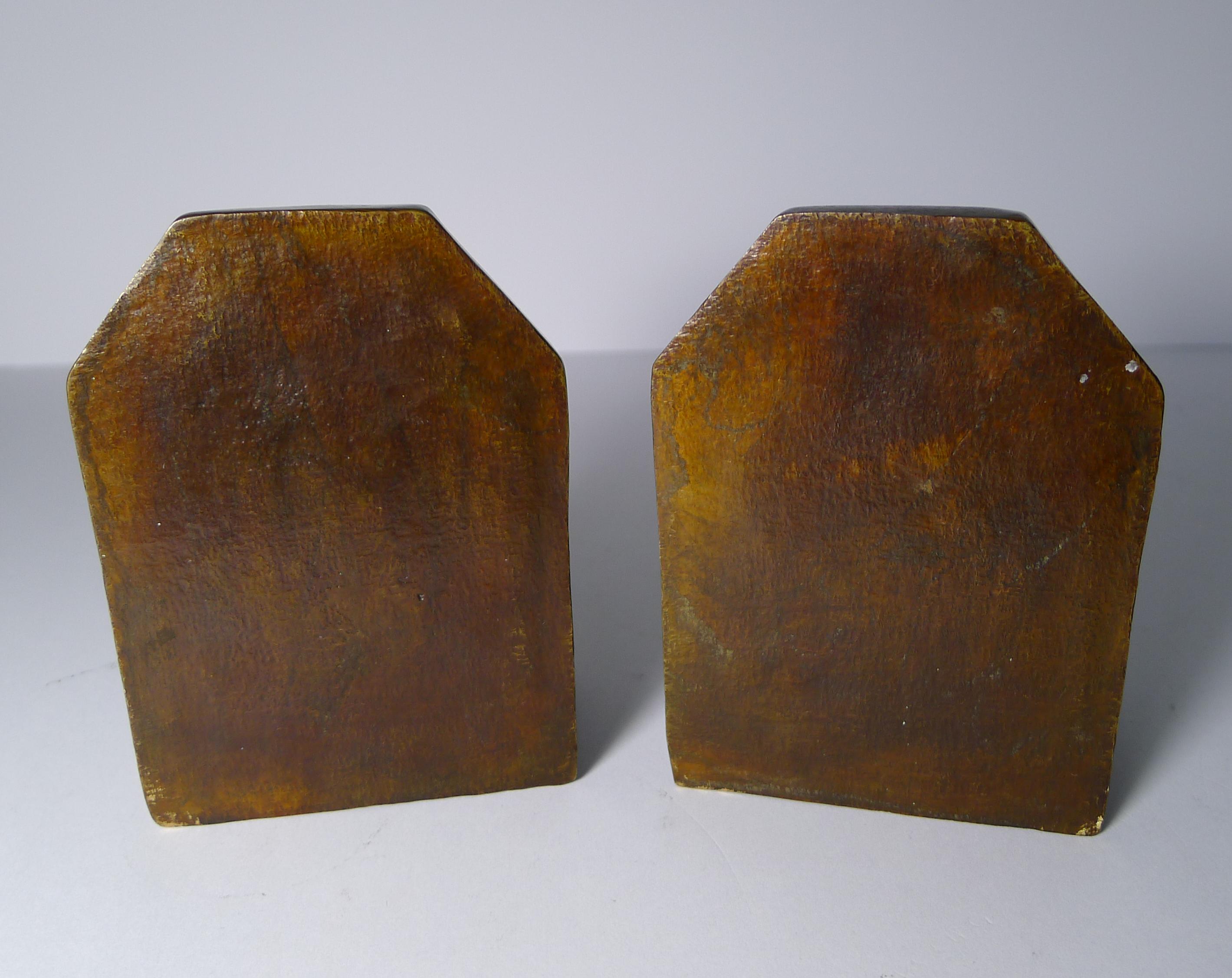 Edwardian Pair of Antique Cold Painted Bronze Bookends, Bulldog, circa 1900 For Sale