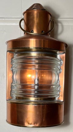 Pair Antique Copper Ship's Light Sconces Made in Denmark