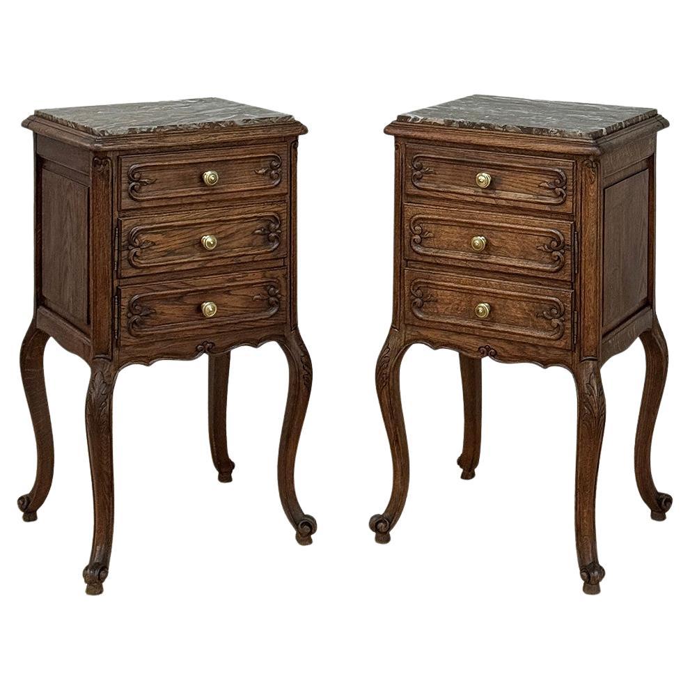 Pair Antique Country French End Tables ~ Nightstands