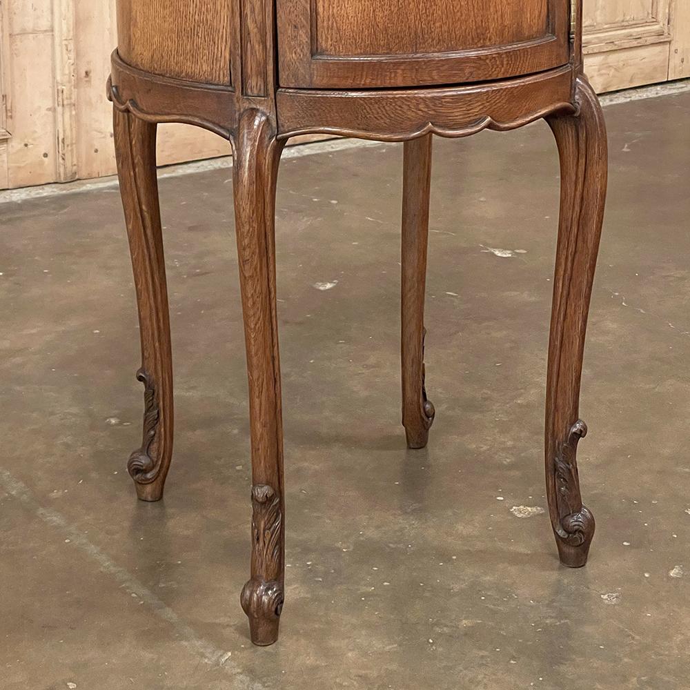 Pair Antique Country French Louis XV Round Nightstands For Sale 4