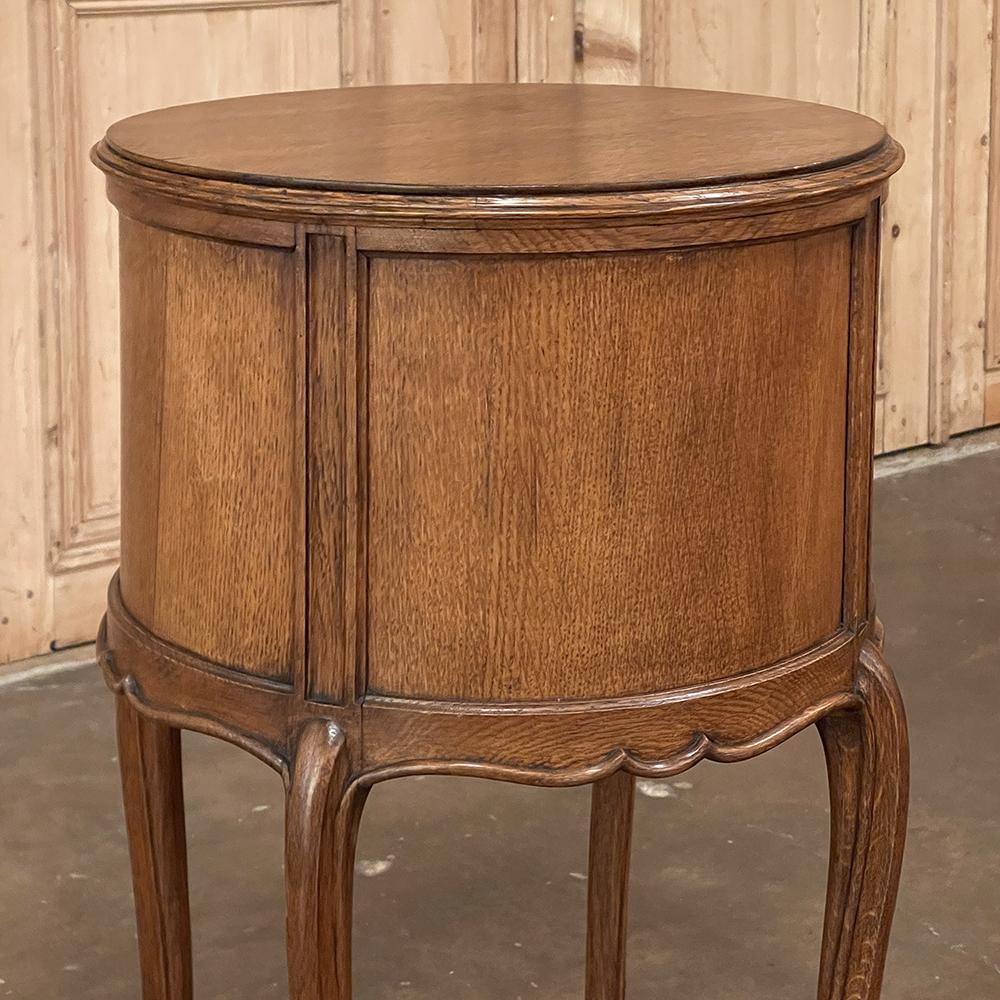 Pair Antique Country French Louis XV Round Nightstands For Sale 5