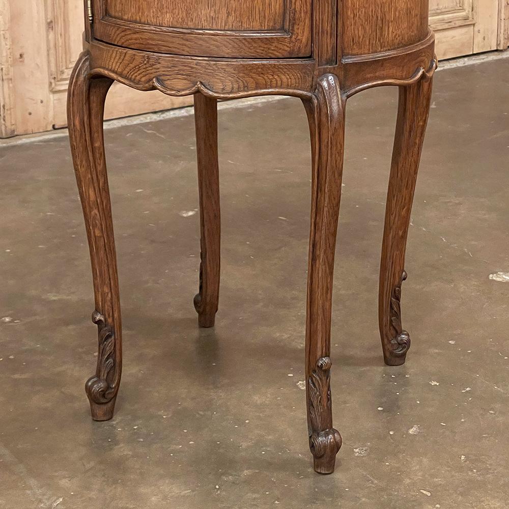 Pair Antique Country French Louis XV Round Nightstands For Sale 7