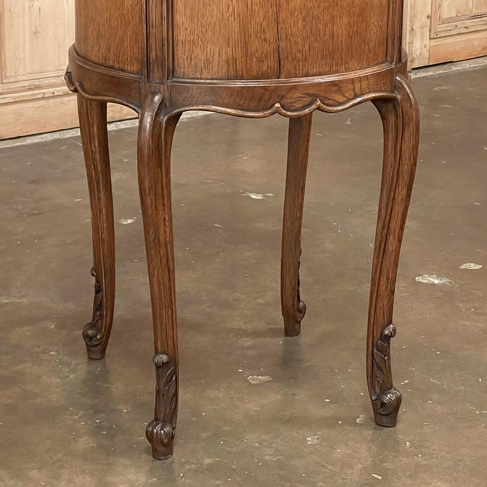 Pair Antique Country French Louis XV Round Nightstands For Sale 9