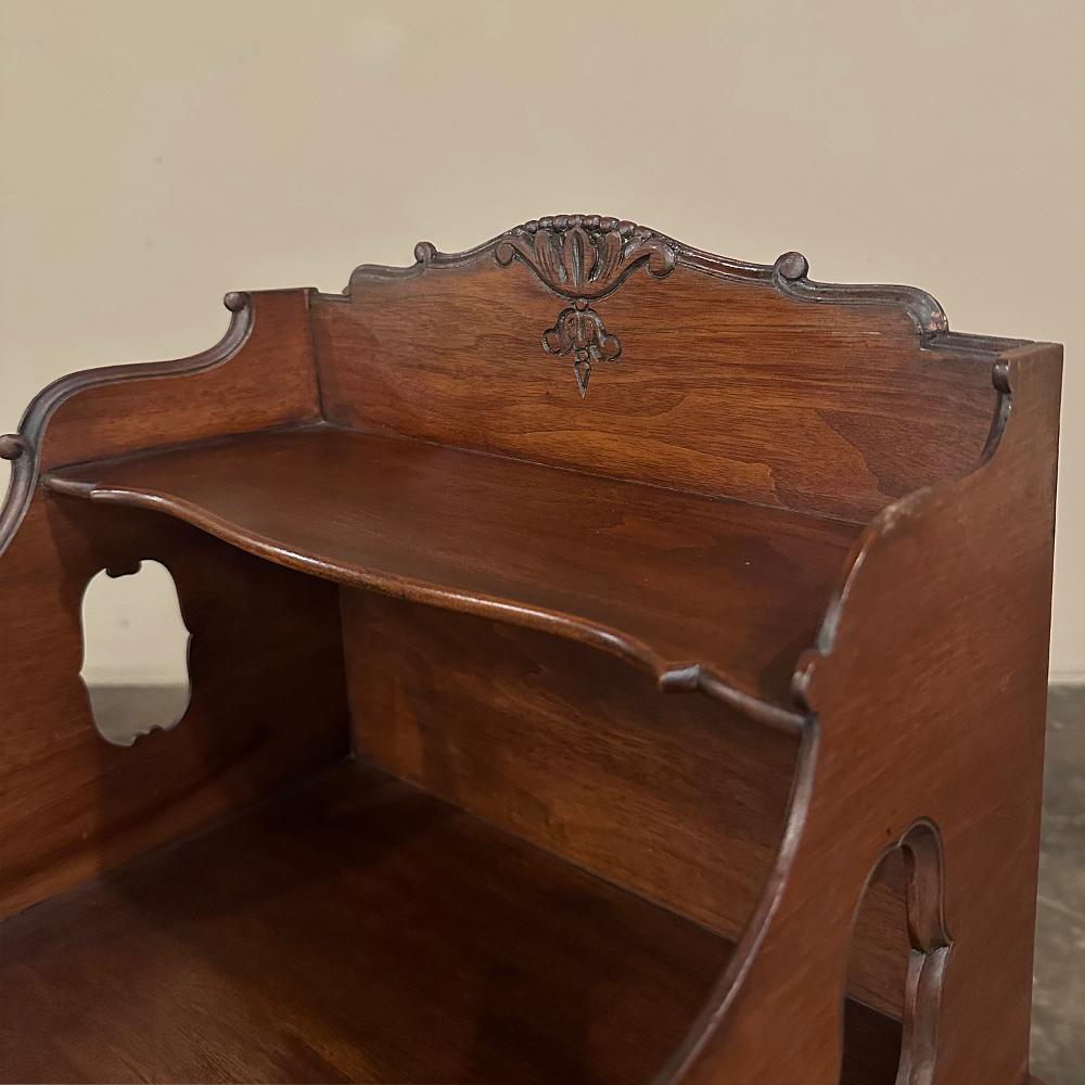 Pair Antique Country French Louis XV Walnut Nightstands ~ Side Tables For Sale 5