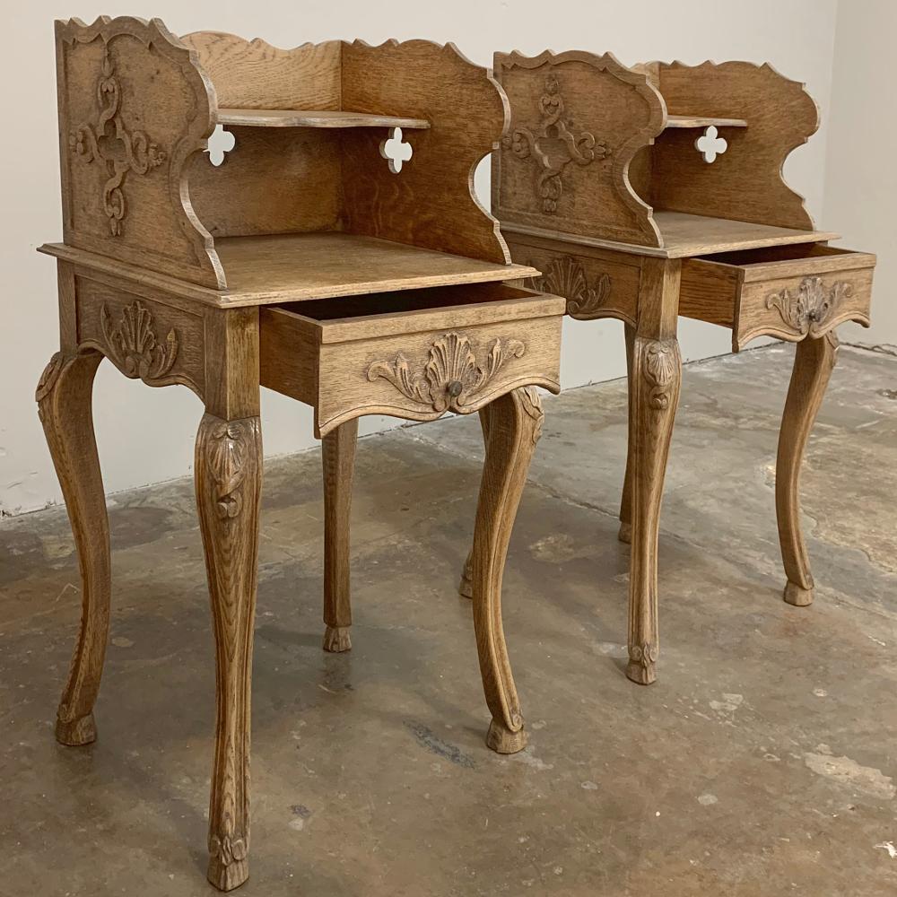 Pair of Antique Country French Nightstands 5