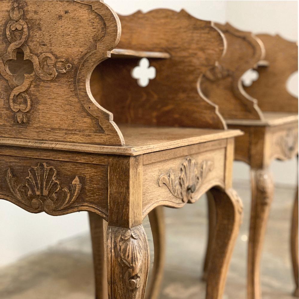 Pair of Antique Country French Nightstands 7