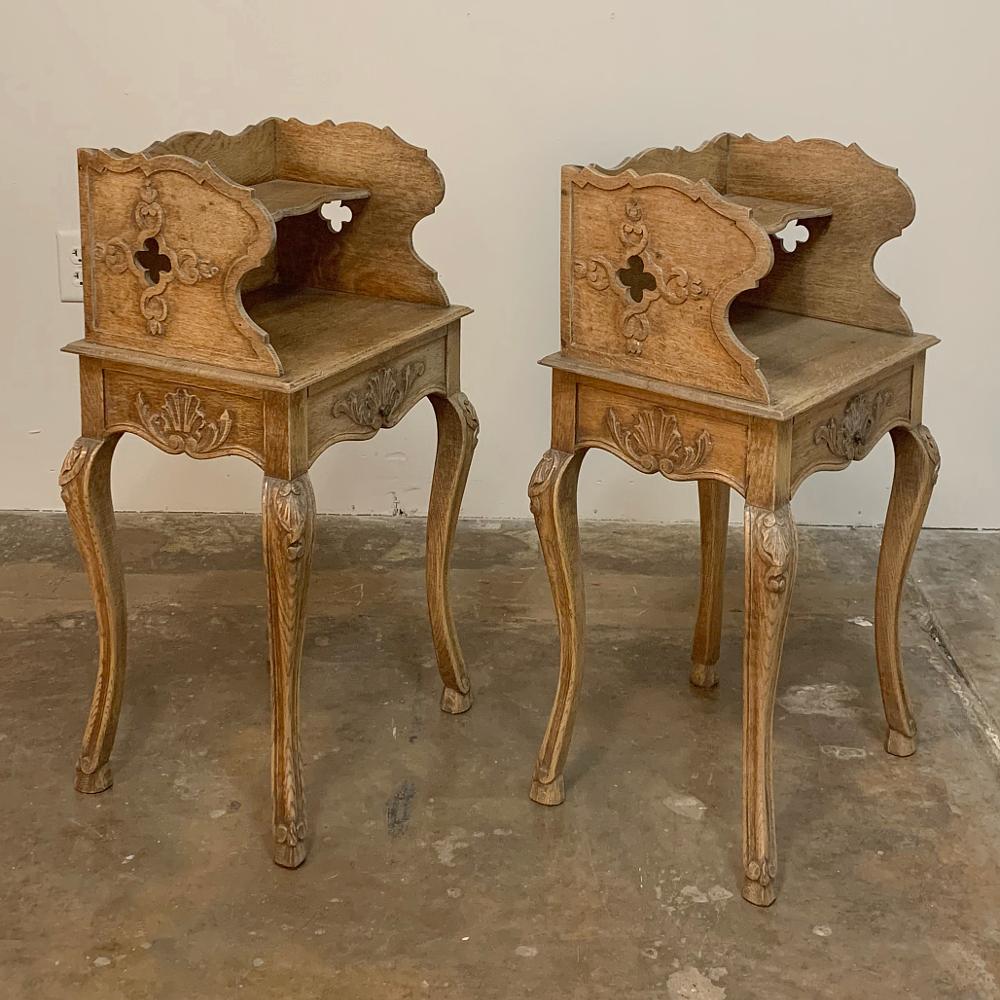 Pair of Antique Country French Nightstands In Good Condition In Dallas, TX