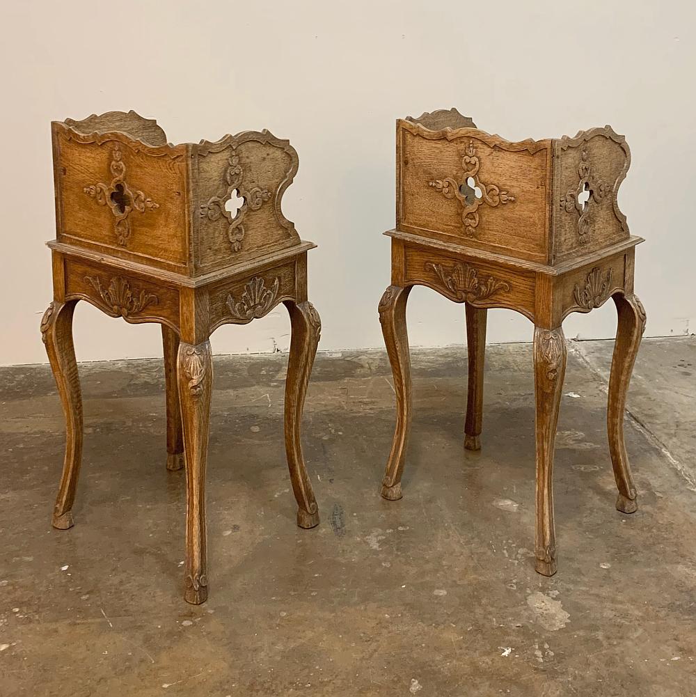 20th Century Pair of Antique Country French Nightstands