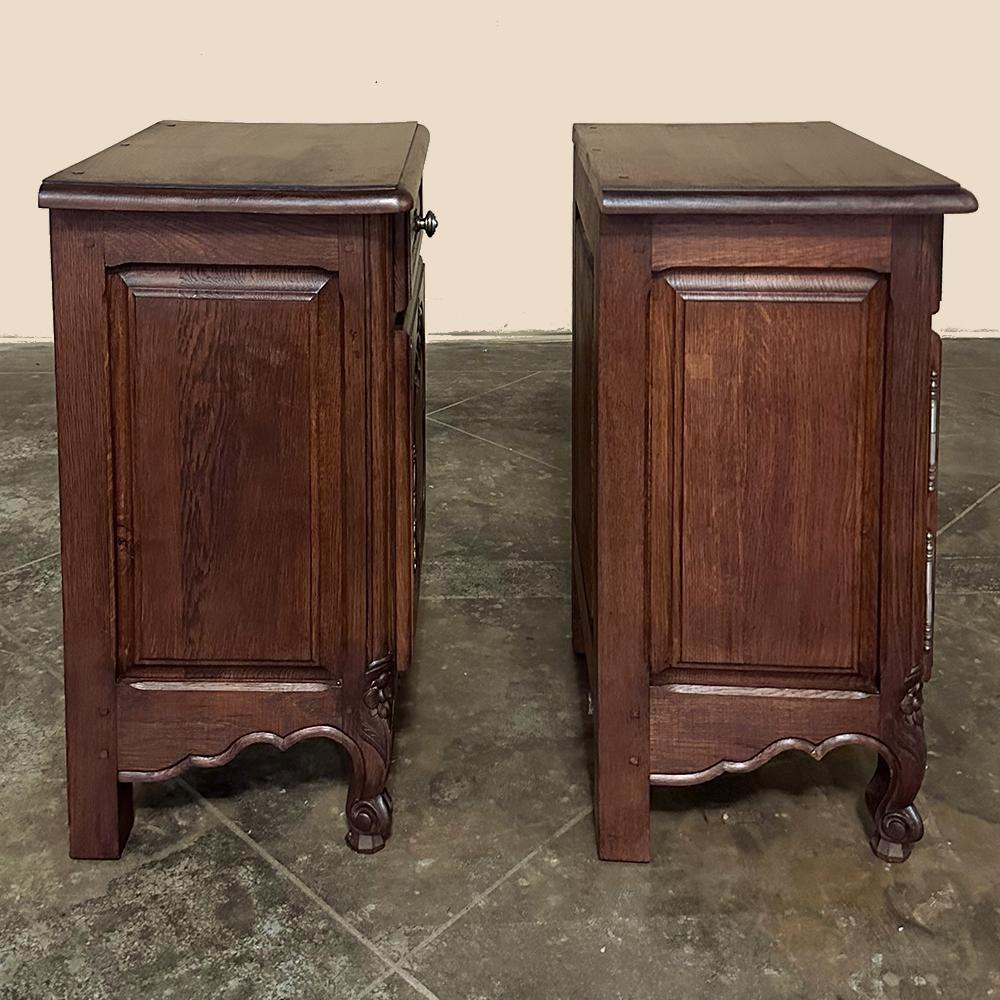 20th Century Pair Antique Country French Nightstands For Sale