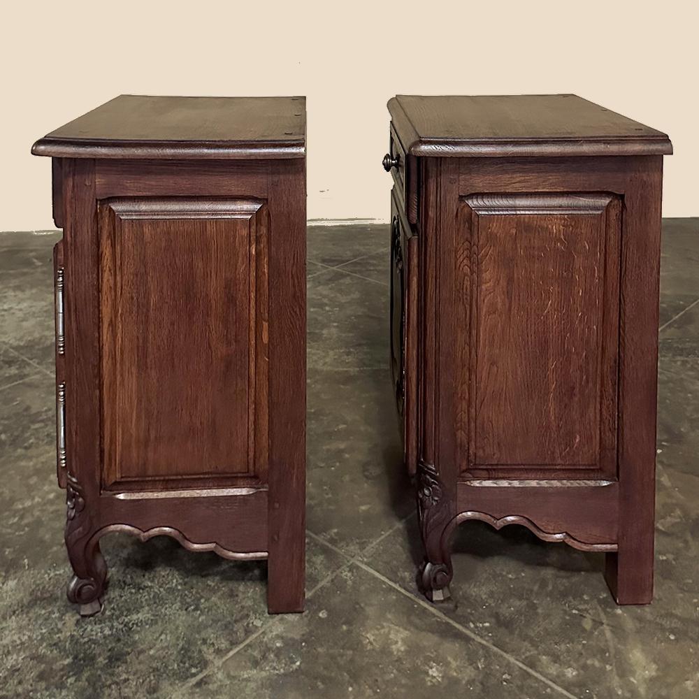 Steel Pair Antique Country French Nightstands For Sale