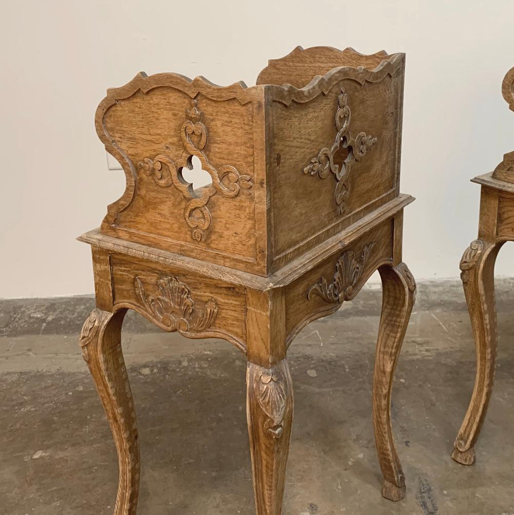 Pair of Antique Country French Nightstands 1