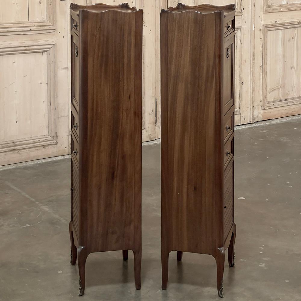 Pair Antique Country French Walnut Petite Secretaries For Sale 11