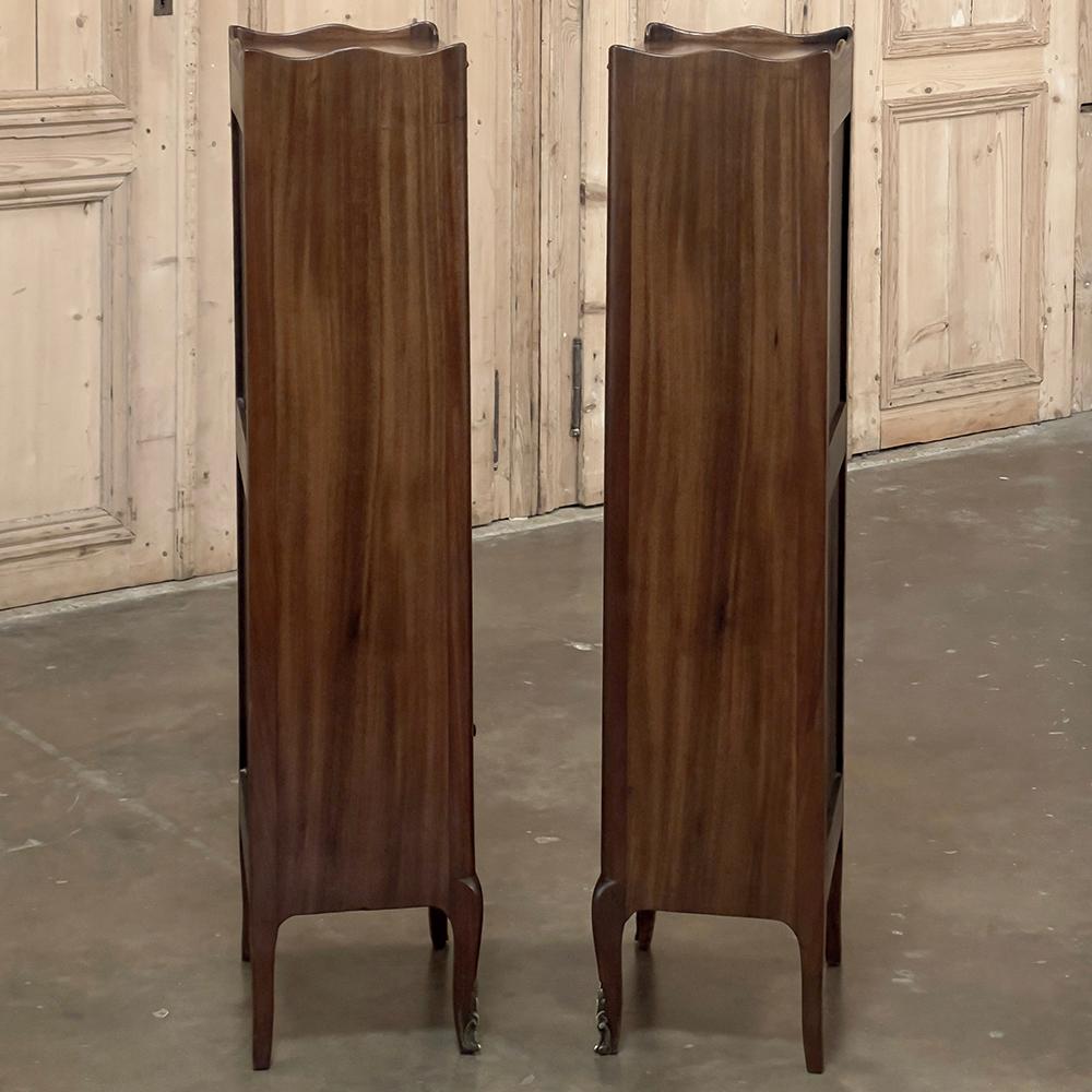 Pair Antique Country French Walnut Petite Secretaries For Sale 12