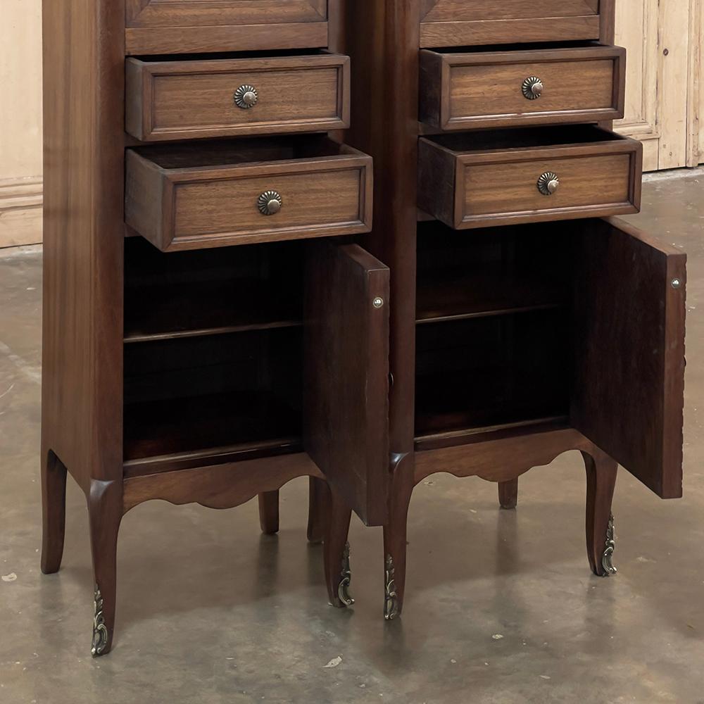Pair Antique Country French Walnut Petite Secretaries For Sale 2