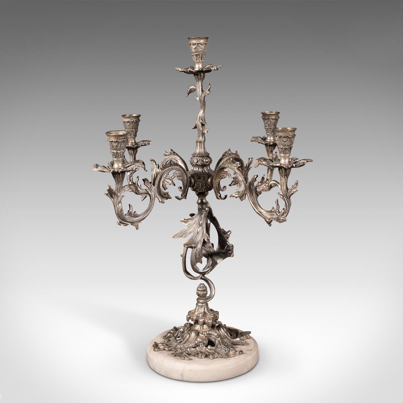 Pair, Antique Decorative Candelabra, French, Centrepiece Candlesticks, Edwardian 1