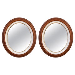 Pair Antique Deep Oval Mirrors