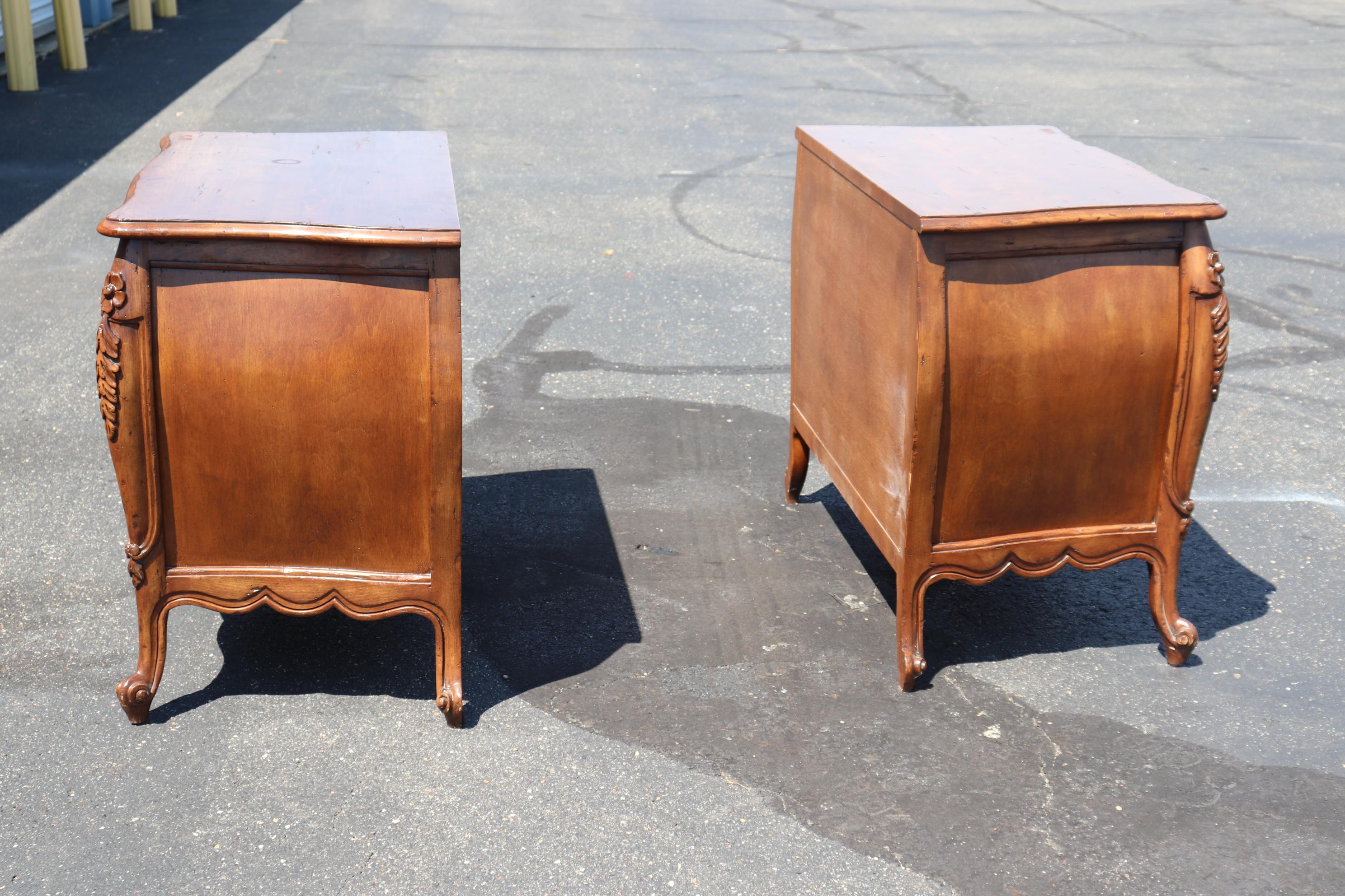 Pair Antique Distressed Country French Commodes Nightstands 8