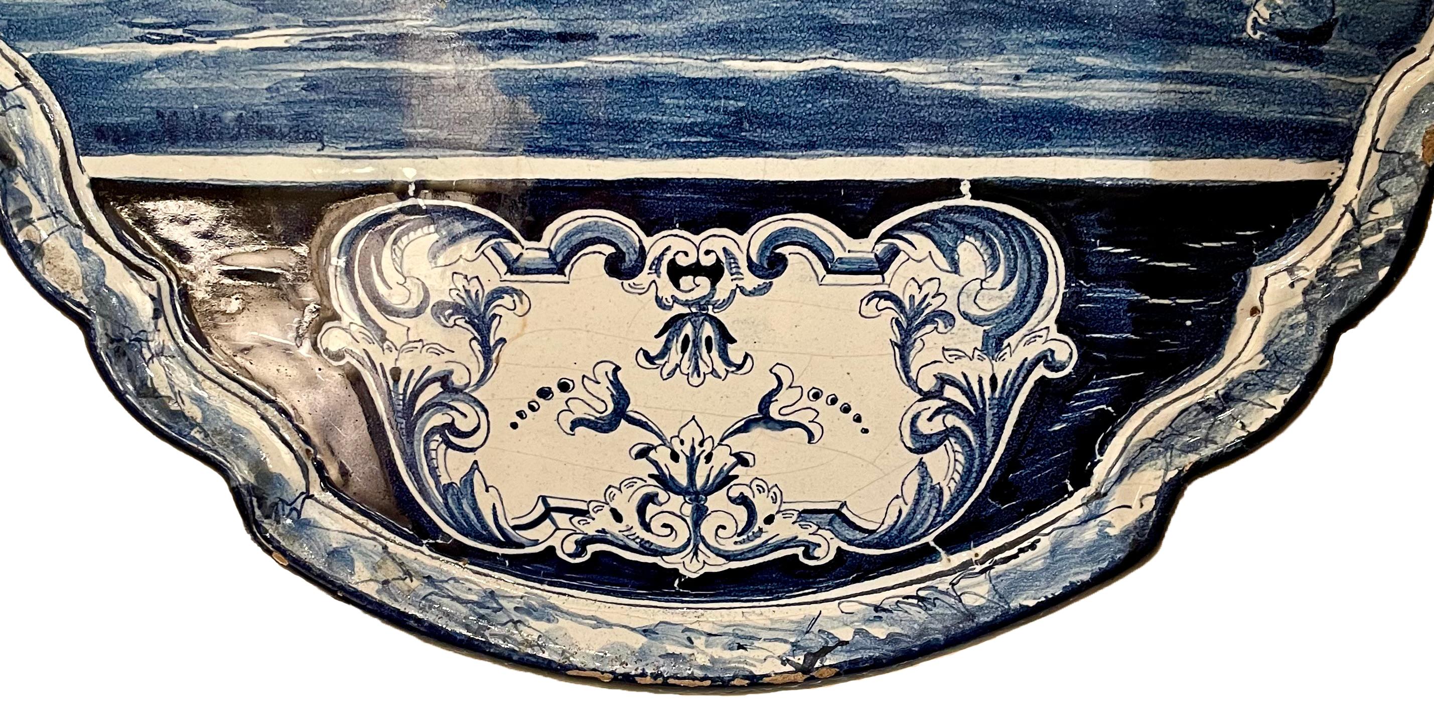 Pair Antique Dutch Blue & White Porcelain Plaques, Circa 1890-1900. For Sale 2