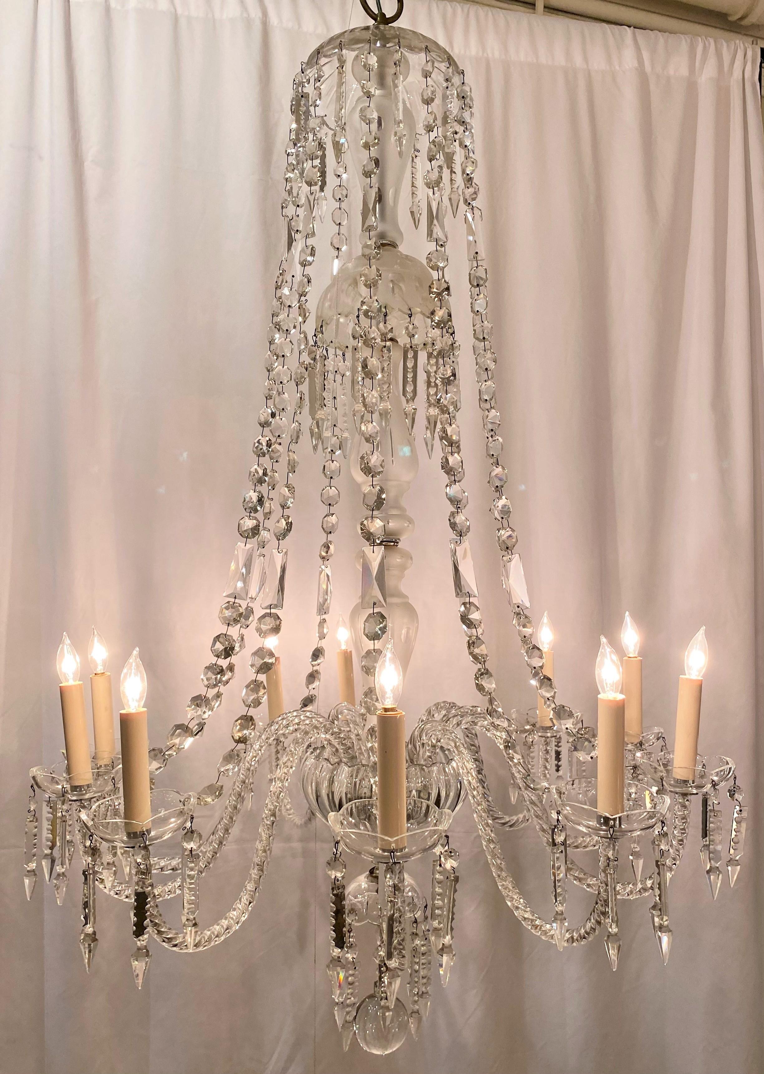 Pair antique early 19th century English crystal chandeliers.
CHC262.