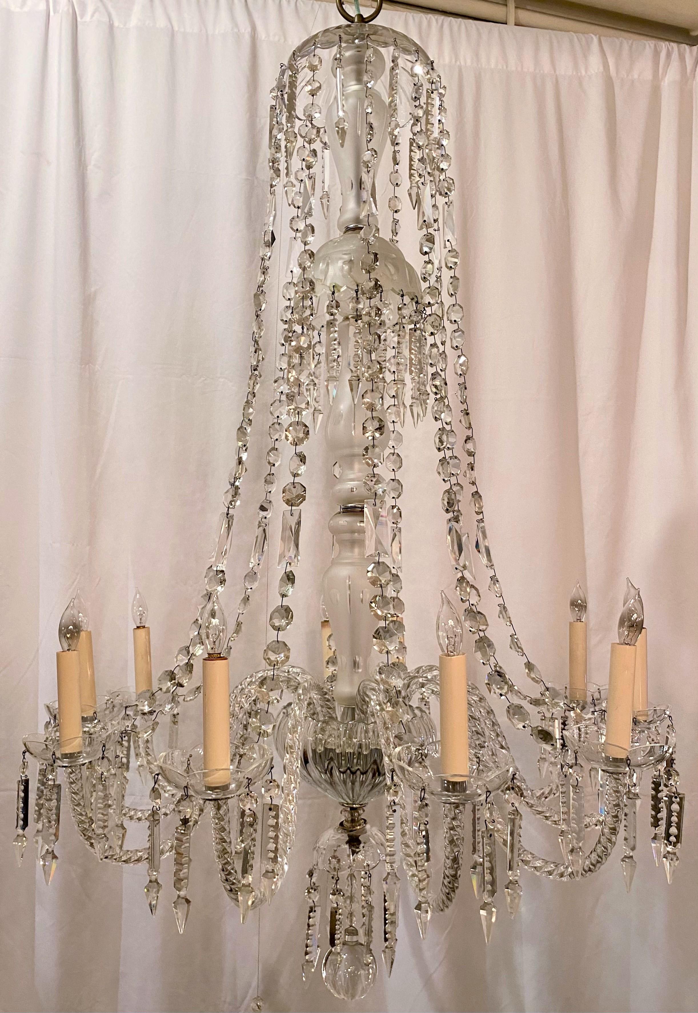 Pair Antique Early 19th Century English Crystal Chandeliers In Good Condition In New Orleans, LA