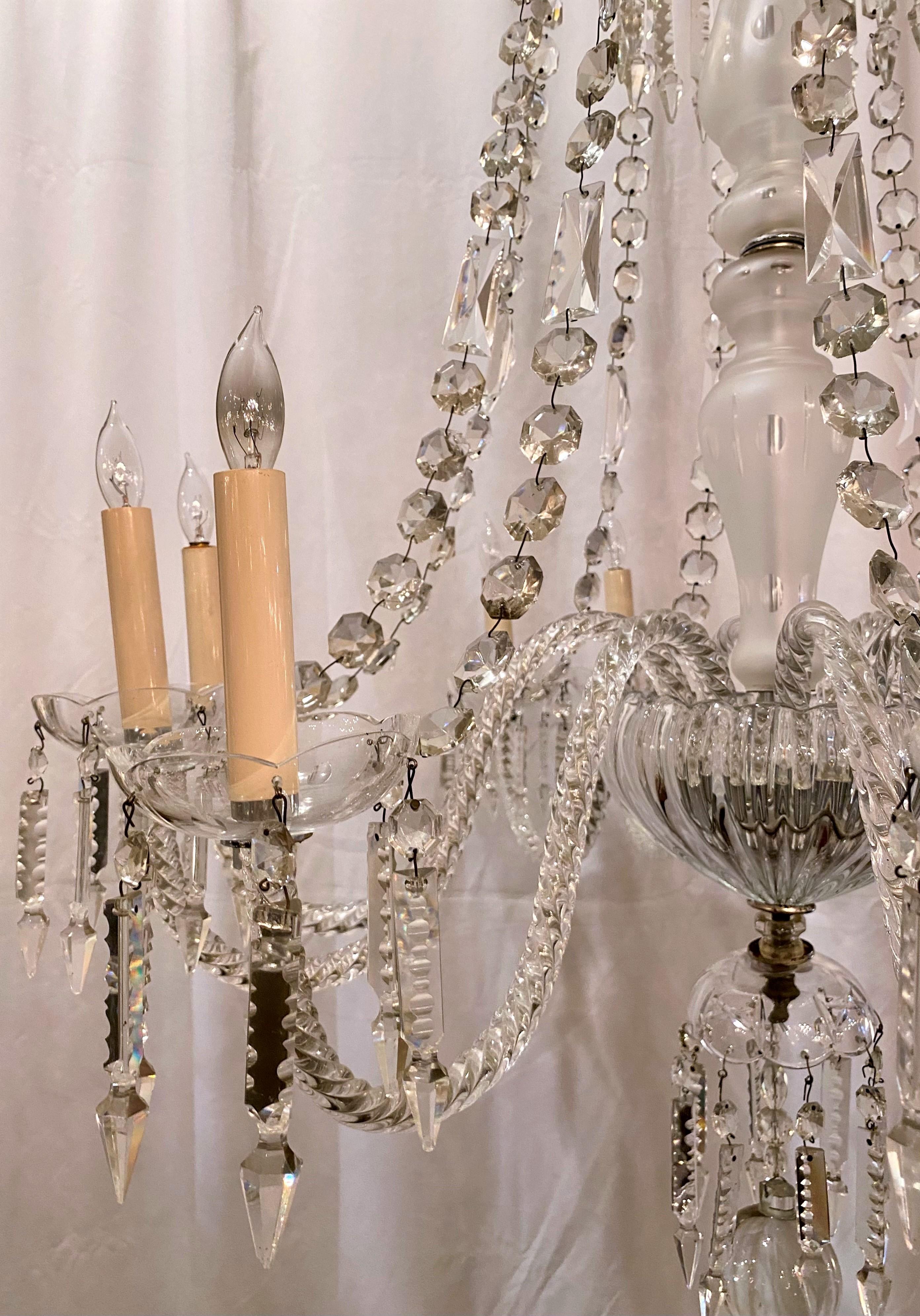 Pair Antique Early 19th Century English Crystal Chandeliers 4