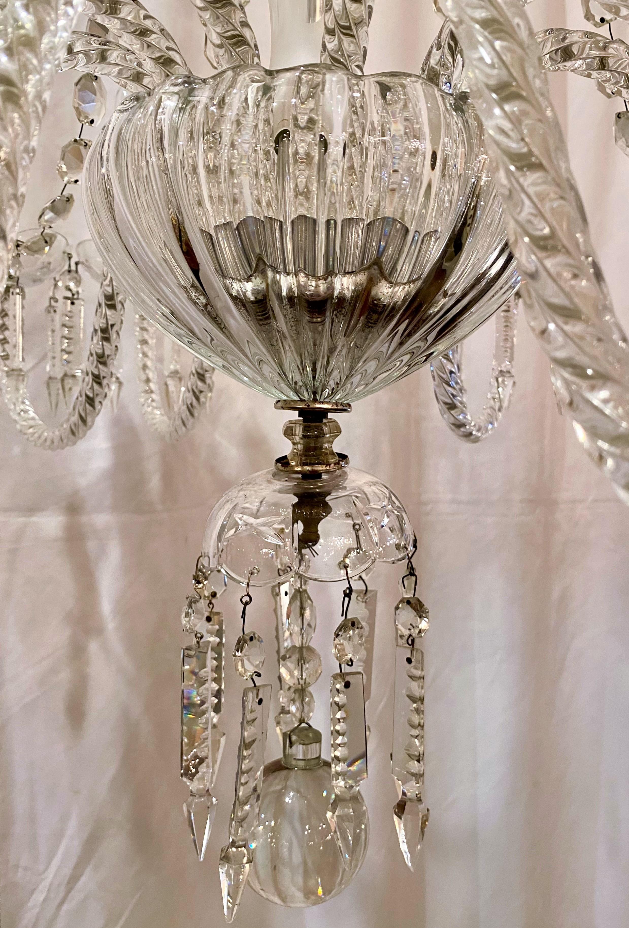 Pair Antique Early 19th Century English Crystal Chandeliers 6