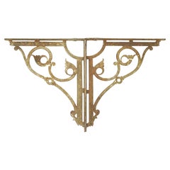 Paire de supports muraux anciens d'étagères en fer forgé Eastlake