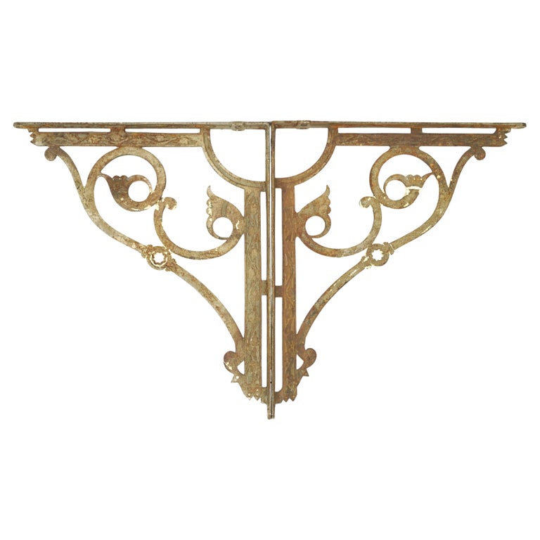 Vintage 6 LG HD Cast Iron Antique Style CABLE Brackets