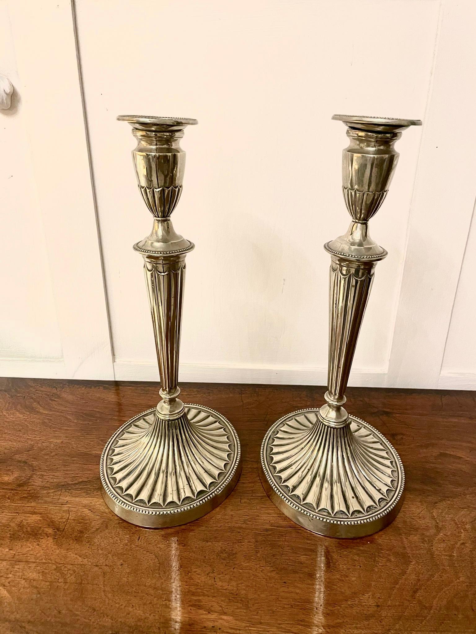 Pair Antique Edwardian Silver Painted Candlesticks  For Sale 3