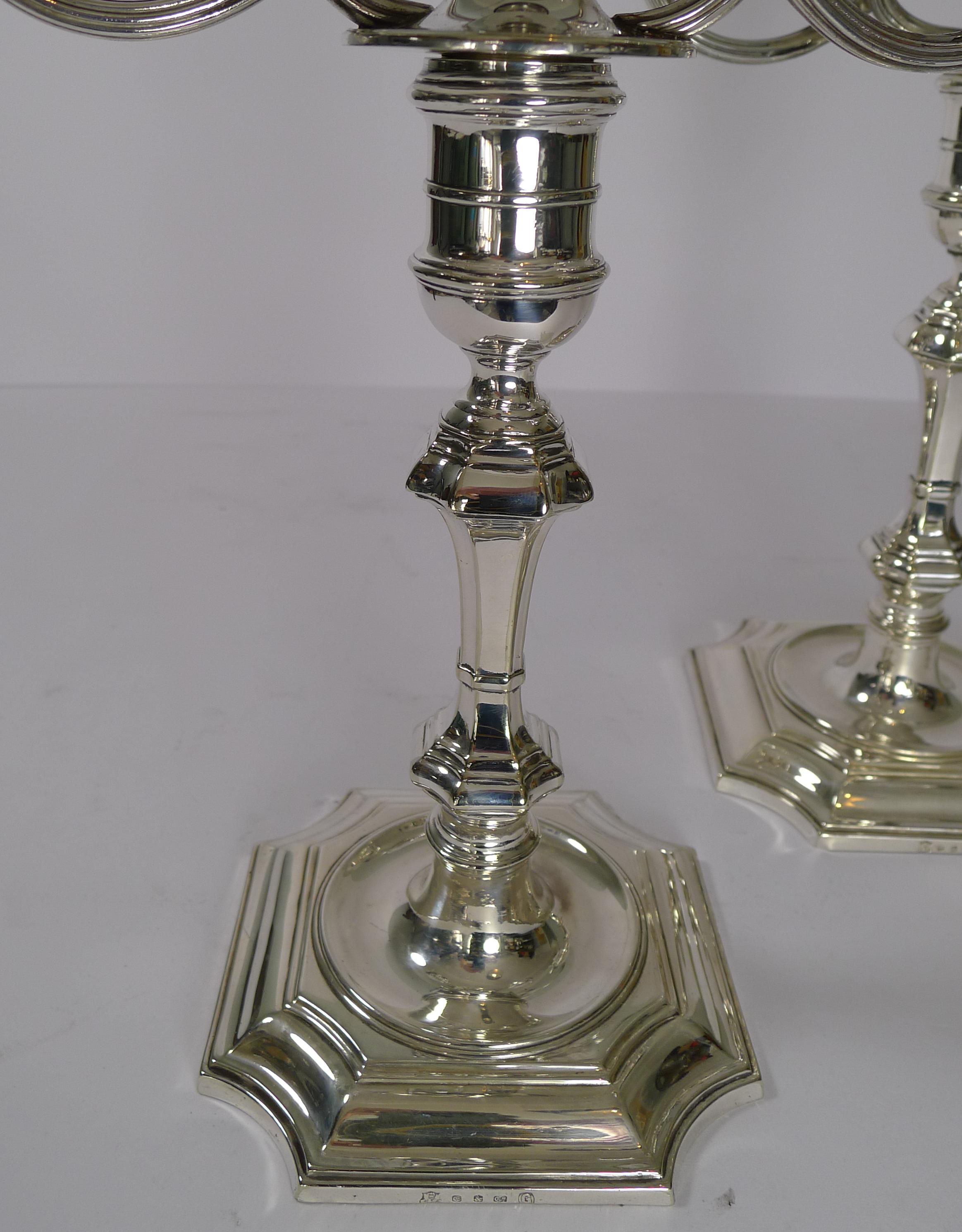 Pair of Antique Elkington Silver Plated Candelabra, 1892 In Good Condition In Bath, GB