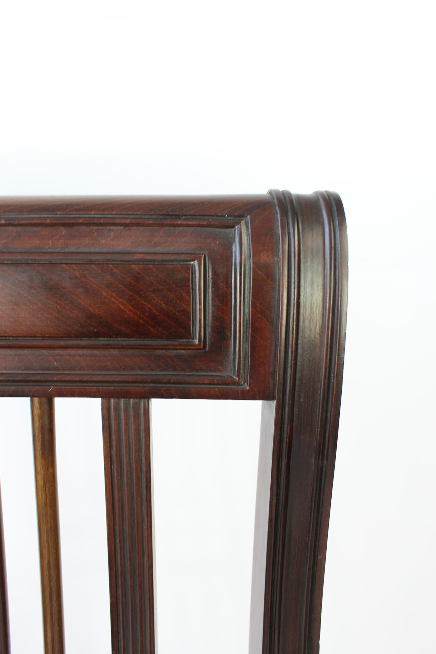 Antique English Arts & Crafts Mahogany Chairs Mackintosh Style Armchairs, Pair 2